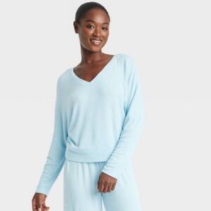 Auden Light Blue Sleepwear Lounge Top – Size XL, Long Sleeve